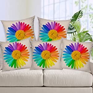 Buy AEROHAVEN™ Set of 5 Floral Decorative Hand Made Jute Throw/Pillow ...