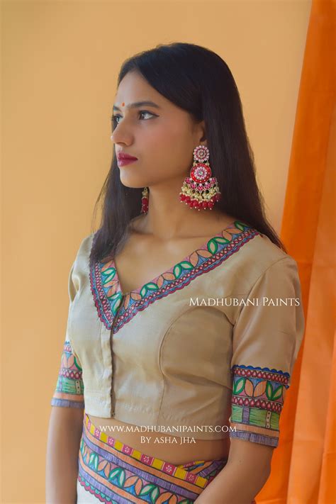 MITHILANCHAL VIVAH Hand-painted Madhubani Tussar Silk Saree Blouse Set ...