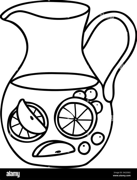 Sangria Cocktail Jug or Pitcher. Summer refreshment beverage with ...