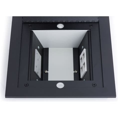 Recessed Floor Box for Concrete or Wood, Hinged Lid, 2 Decora, Black ...