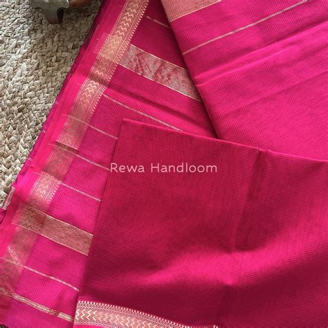 Maheshwari Rani Pink Rasta Lehar Saree RL032 – Rewa Handloom