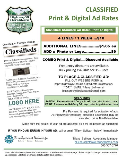 Image result for Classified Ads Example