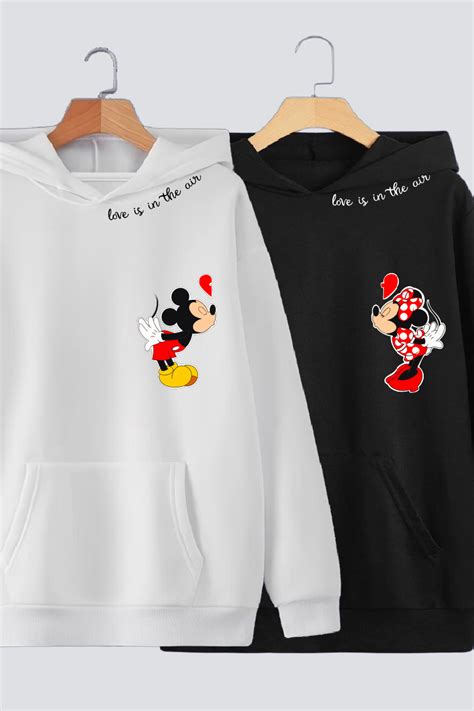 Mickey Minnie Couple Oversized Drop Shoulder Hoodies - Pack of 2 – Lazy ...