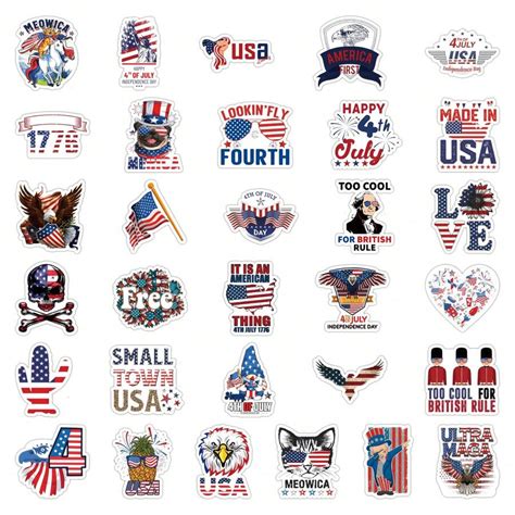 60PCS Independence Day Stickers | Vinyl Aesthetics Stickers For ...