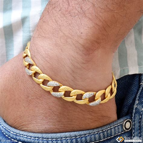 1 Gram Gold Plated Fashionable Design Link Bracelet for Men - Style E0 ...