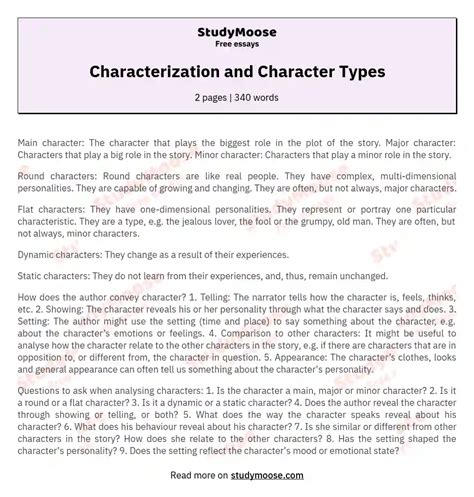 Image result for Characterization Paragraph Examples