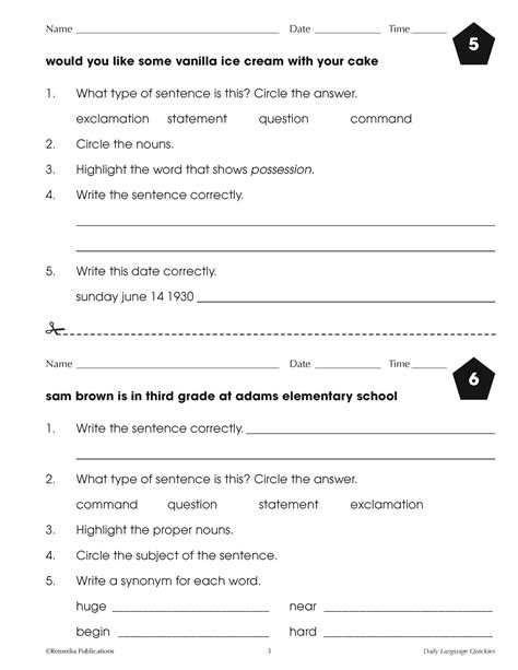 DAILY LANGUAGE PRACTICE Grade 3 (Days 1-40) - Short Passages ...