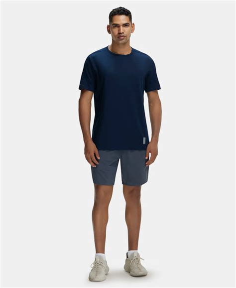 Buy Super Combed Cotton Blend Solid Round Neck Half Sleeve T-Shirt with ...