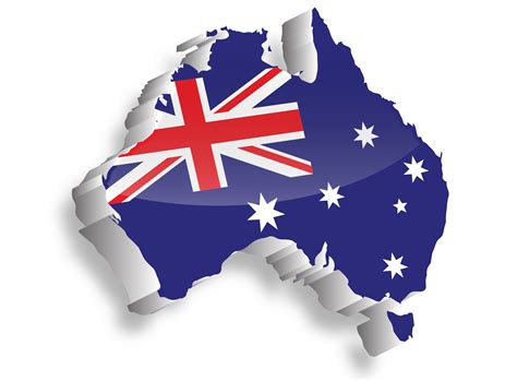 Australia Map Flag PNG Image