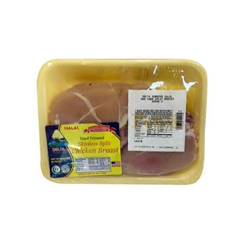 Delta Sunrise Halal Skinless Split Chicken Breast (1 lb) Delivery or ...