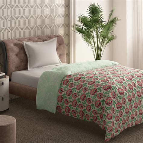 Buy PORTICO Shalimaar Multicolour Floral Printed Cotton Single ...