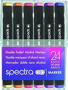 Chartpak Spectra AD Marker, Tri-Nib and Brush Dual-Tip, 24 Assorted ...