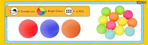 Toyshine 6 Pcs High Bounce Crazy Rubber Balls for Kids and Adults- Game ...