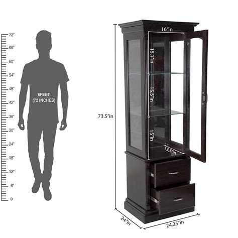 Cody Engineerwood 1 Door Curio In Walnut Color | Evok.in