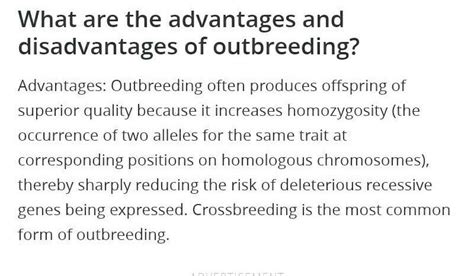 5advantages and disadvantages of outbreeding - Brainly.in
