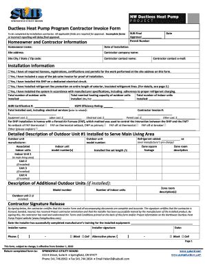 2012 OR Springfield Utility Board Ductless Heat Pump Program Contractor ...