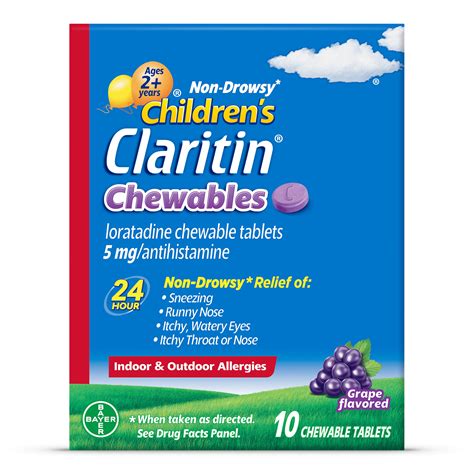 Claritin Allergy Medicine for Kids, Loratadine Antihistamine Grape ...