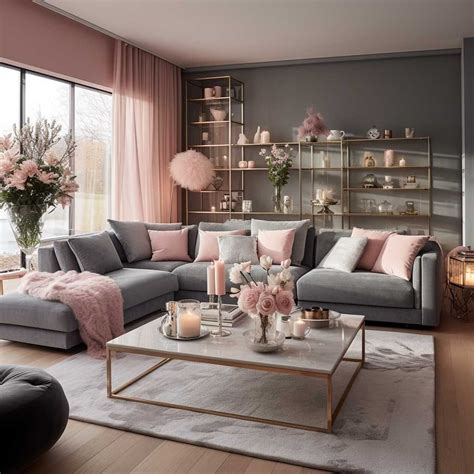 Modern Living Room Magic with Grey and Pink Tones • 333+ Images ...