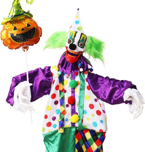 Amazon.com: 67" Halloween Clown Decorations, Sound Activated Animatronics Clown with Sound and ...