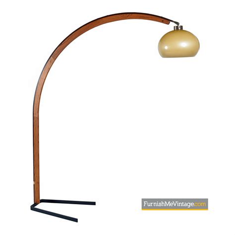 Nova Lighting Mid-Century Modern Oak Arc Lamp - Furnish Me Vintage