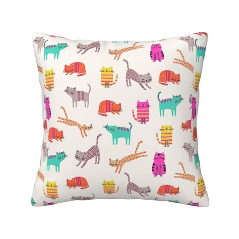 Home Throw Pillow Covers Two Sides Printed Cute Cat Decor Sofa Living Room Bed Couch Car ...