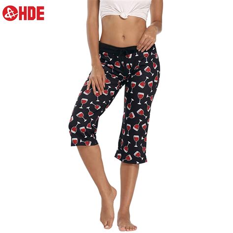 HDE Women’s Capri Pajama Pants Sleepwear Sleep Pants 3X Plus Wine ...
