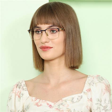 Blue Block Phone & Computer Glasses: Blue Golden Black Full Rim Square ...