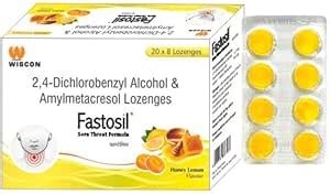 Buy Fastosil Lozenges Sore throat Lemon Honey Flavour (80 Lozenges ...
