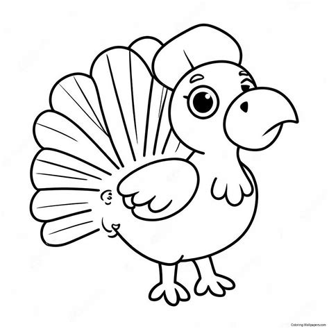 Cute Turkey Coloring Page (24752-19549)