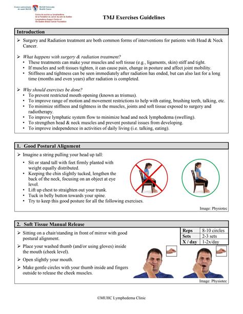 TMJ Exercise Guidelines (Lymphedema) by Canadian Lymphedema Framework - Issuu