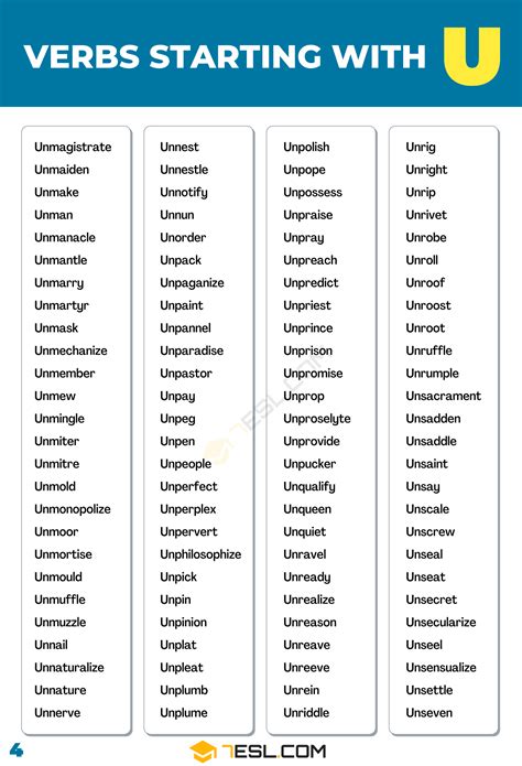 Verbs That Start with U: The Complete List with Meanings & Examples • 7ESL