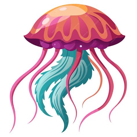 Premium Vector | Jellyfish vector clipart art illustration solid white ...