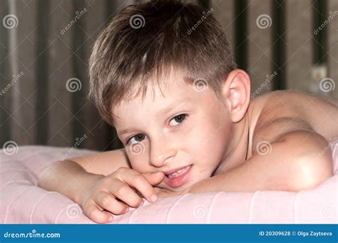 Smiling, Cute Five Year Old Boy Portrait Stock Photo - Image of ...