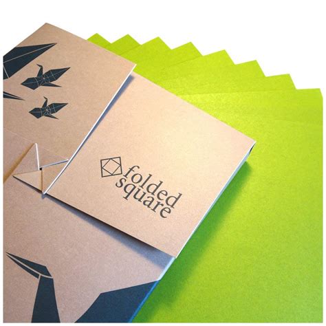 folded square Origami Paper 100 Sheet Set - Pantone Green 390 : Amazon ...