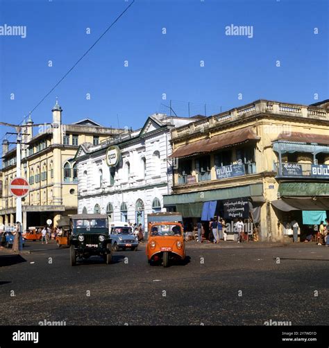 Burma Rangoon city centre Maha Bandoola Street Stock Photo - Alamy