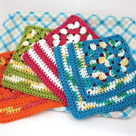 granny square crochet dishcloth pattern