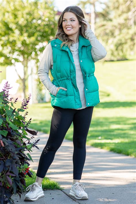 Jade Channel Quilted Puffer Vest · Filly Flair