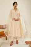 Buy Ivory Chanderi, Organza Mirrors, Sequins, Mukaish Embroidered ...