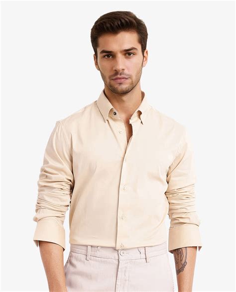 Rare Rabbit Men's Mawz Light Yellow Cotton Plain Regular Fit Full Slee