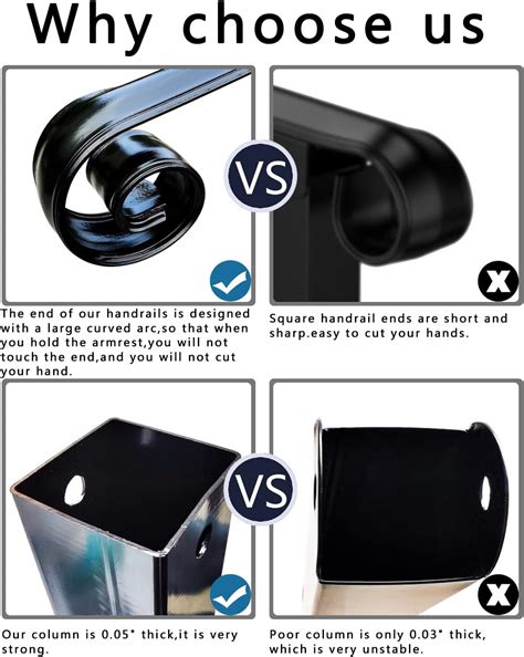 Buy Exterior Stair Railing Kit , Handrails for Outdoor Steps Railings ...