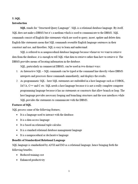 Image result for SQL Structured Query Language PDF