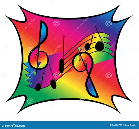 Musical Notes on Rainbow Background Stock Illustration - Illustration ...