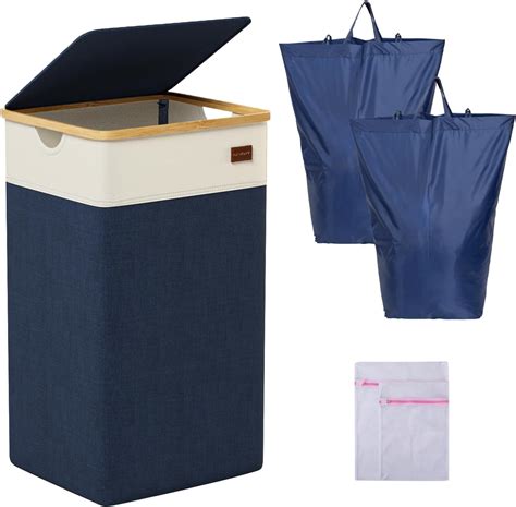 Amazon.com: OIAHOMY Laundry Hamper With Lid, 100L Collapsible Laundry ...