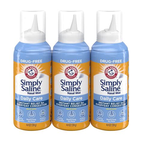 Arm & Hammer Simply Saline Daily Care Nasal Mist 4.4oz, Saline Nasal ...