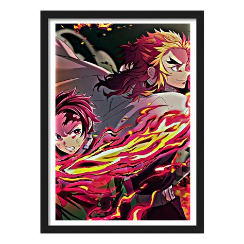 YourCanvas | Tanjiro x Rengoku | Demon Slayer Framed Poster | Anime ...