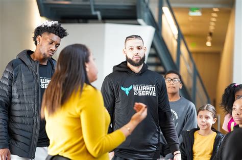 Hornets Players and Walter G. Byers Students visit the Harvey B. Gantt ...