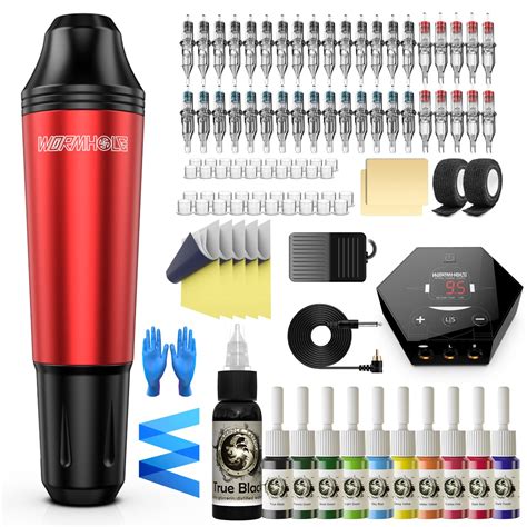 Buy Tattoo Pen Kit Wormhole Cartridge Tattoo Kit for Beginners Rotary ...