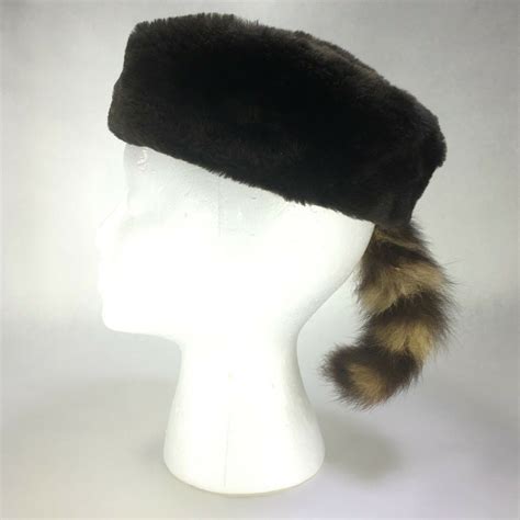 Vintage Real Raccoon Coonskin Davy Crockett Child Size Cap Hat | eBay
