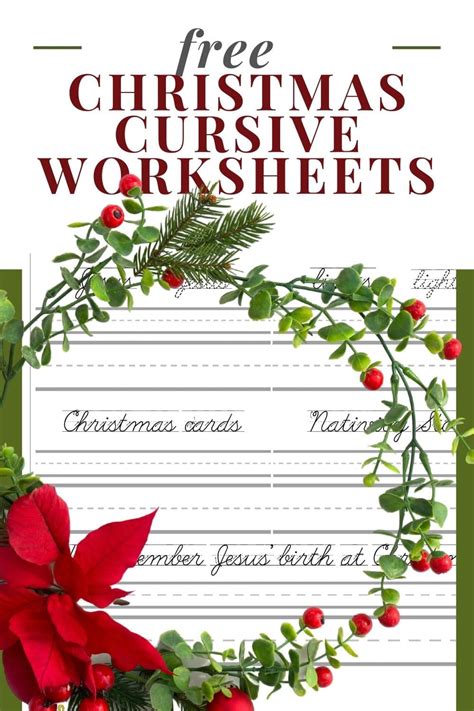 Christmas Cursive Handwriting Practice 的图像结果