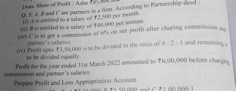 Prepare Profit & Loss [Ans. Share of Profit: Asha 85,600 and Lata Q. 5 ...